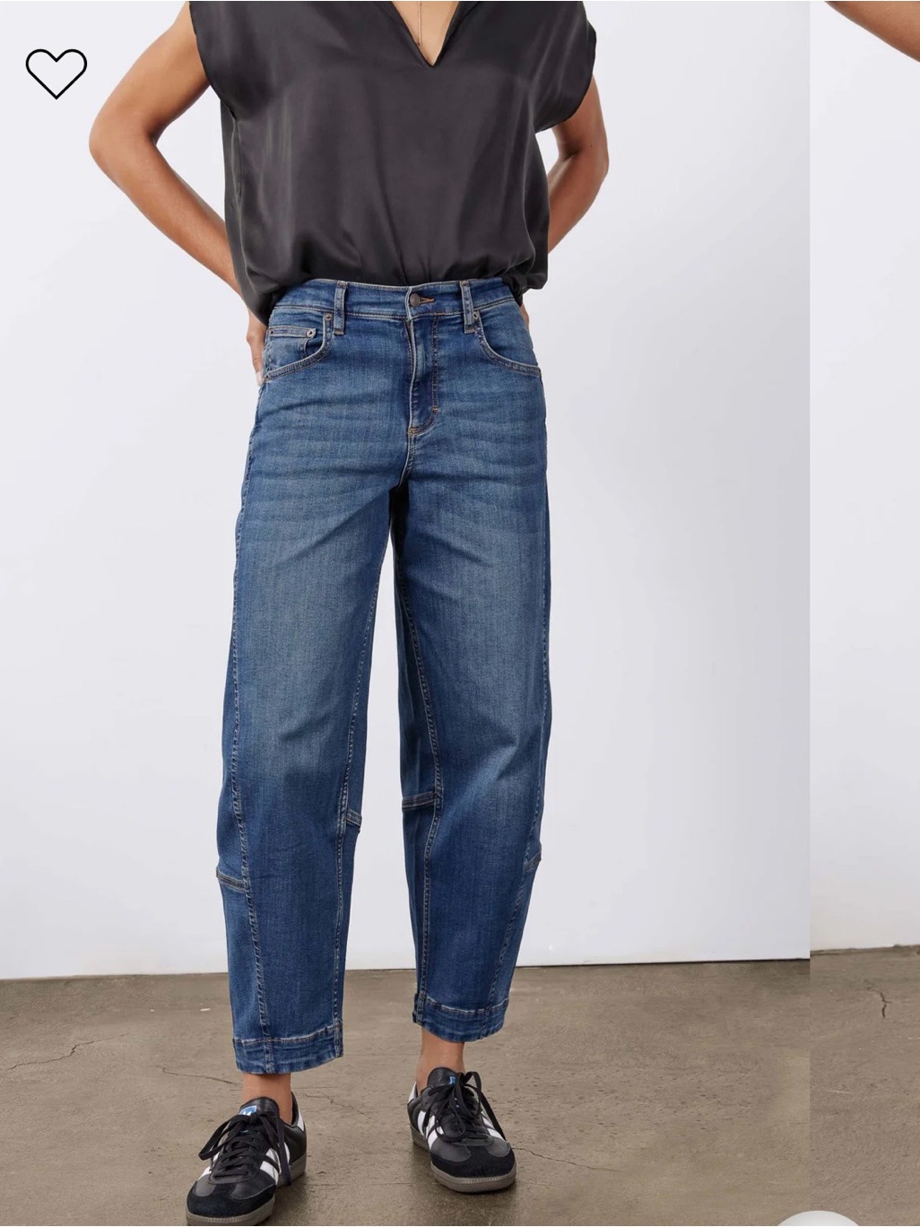 Ruti Women's Barrel Jeans In Mid Blue Wash